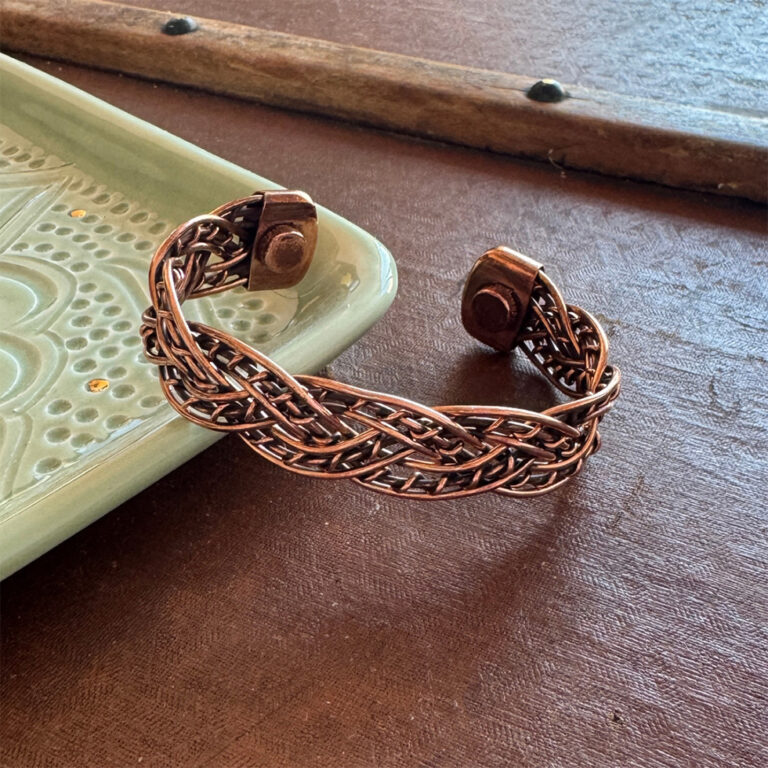Bracelet en cuivre magnétique tressé