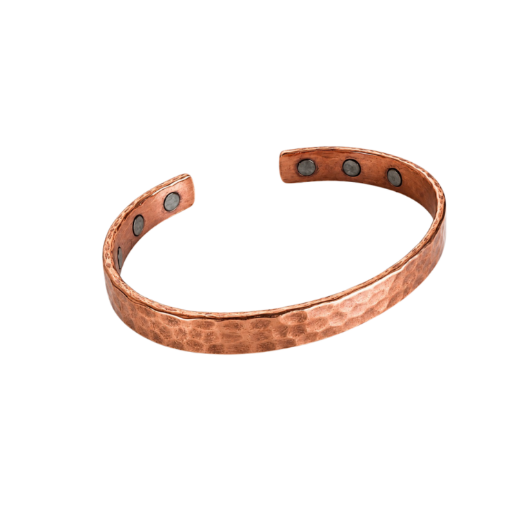 Bracelet en cuivre magnétique martelé