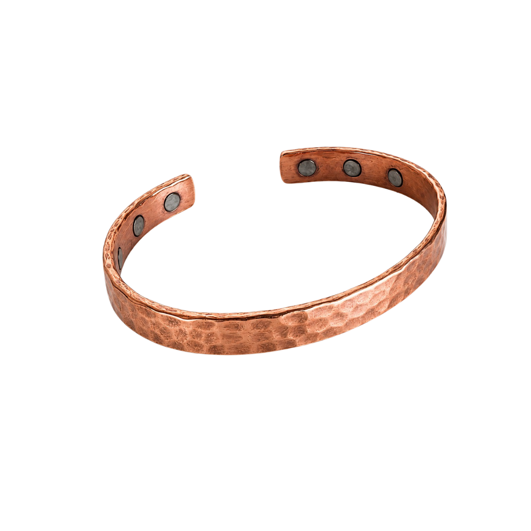Bracelet en cuivre magnétique martelé