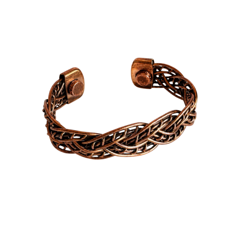 Bracelet en cuivre magnétique tressé