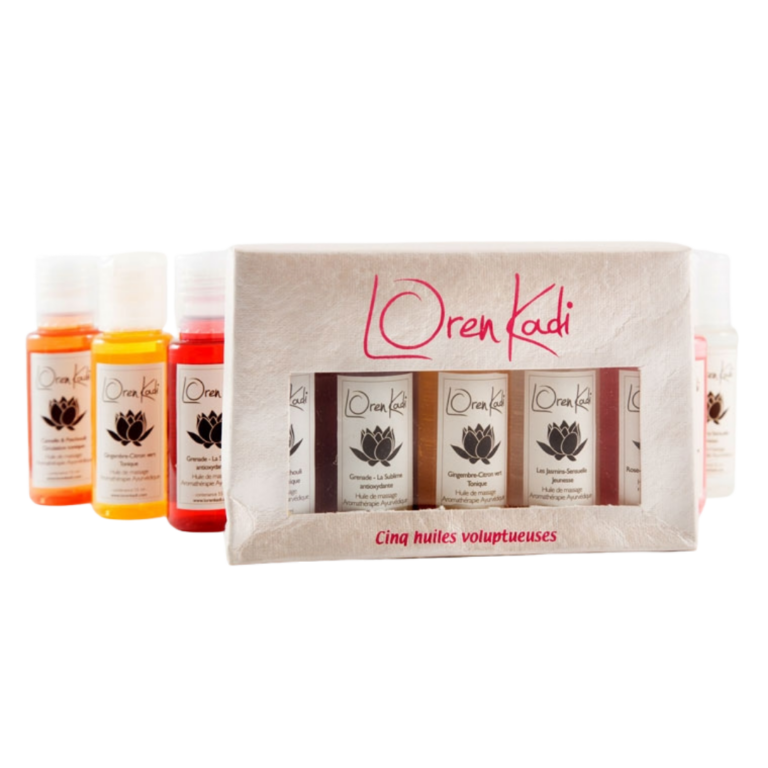 Coffret 5 mini huiles ayurvédiques de massage